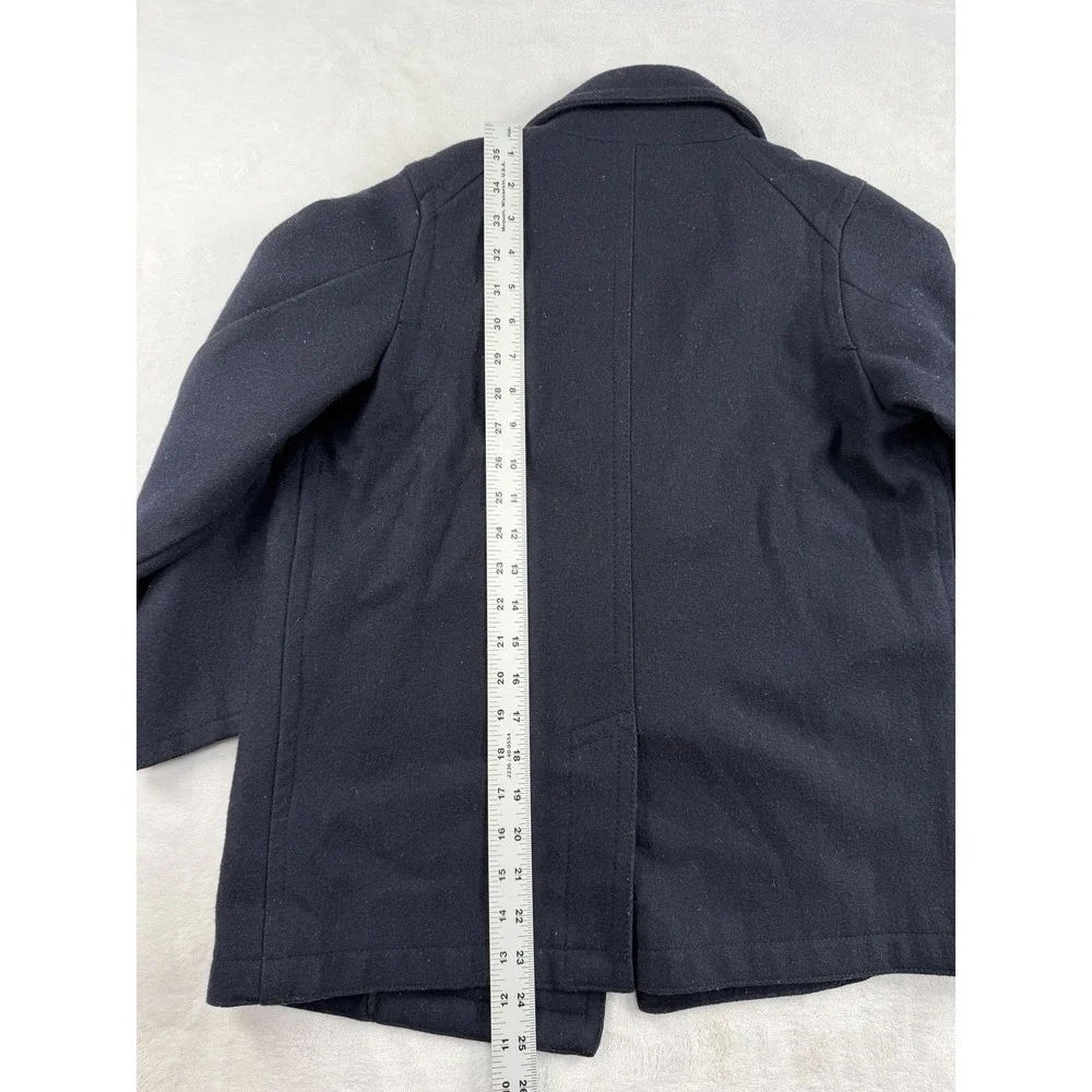 Old Navy Boys PeaCoat Kids Medium Sailor Wool Blend Casual Button Heavy Blue